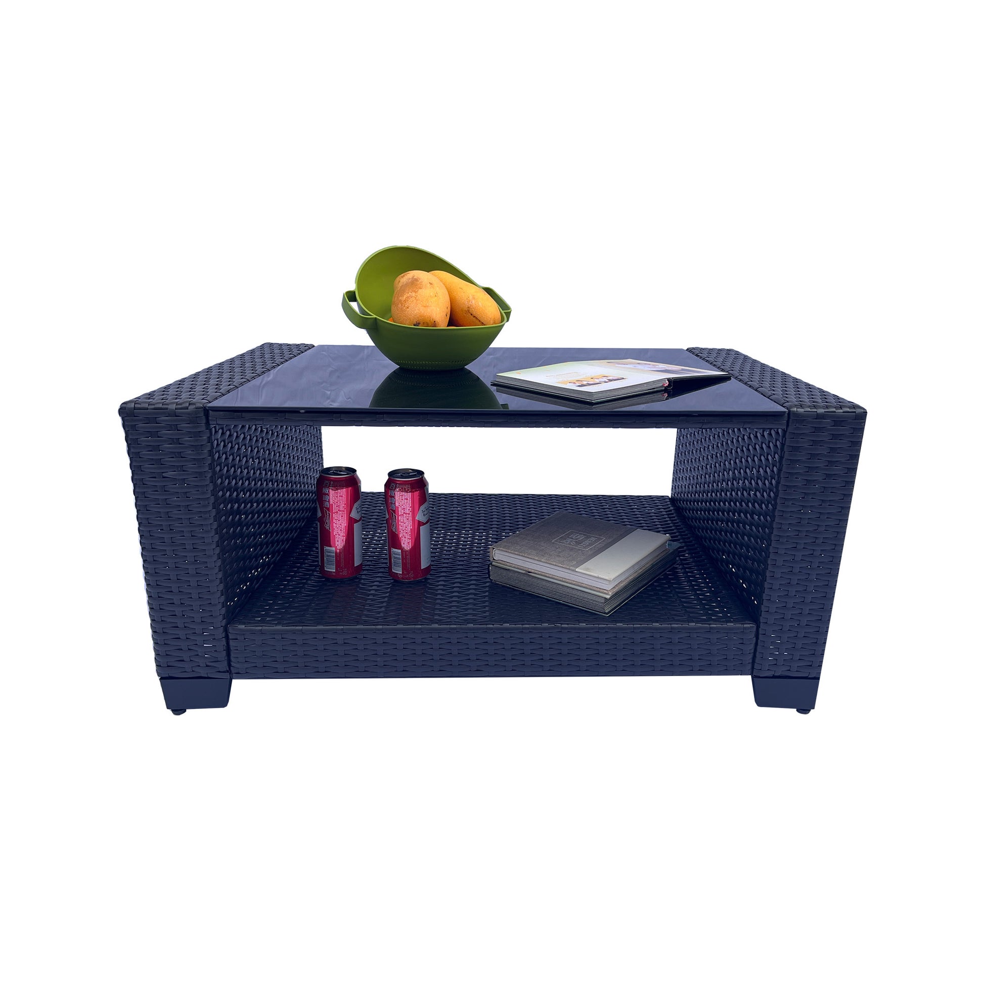 Outdoor Garden Patio Furniture 7 Piece Pe Rattan Wicker Cushioned Sofa Sets And Coffee Table, Patio Furniture Set Outdoor Couch Outdoor Couch Patio Furniture Outdoor Sofa Patio Couch Yes Complete Patio Set Dark Coffee Blue Seats 6 Weather Resistant Frame