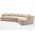 And Upgraded Extended Edition Modular Sofamodern Minimalist Style Sofa, Upholsteredfree Combination, Round Fiber Fabric, Anti Wrinkle Fabric,Dimension Extension,Brown Light Brown Polyester Primary Living Space Medium Soft Tight Back Modern Flared Arms
