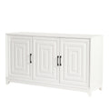 Tv Stand For Tvs Up To 65 Inches, Modern Entertainment Center Media Console Cabinet With 2 Spacious Storage Space, Solid Wood Legs For Living Room White 50 59 Inches Particle Board Mdf