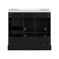 36 Inch Traditional Bathroom Vanity With Resin Sink Combo Set, Black Bathroom Cabinet With Two Doors And Four Drawers Black Bathroom Solid Wood Mdf Resin