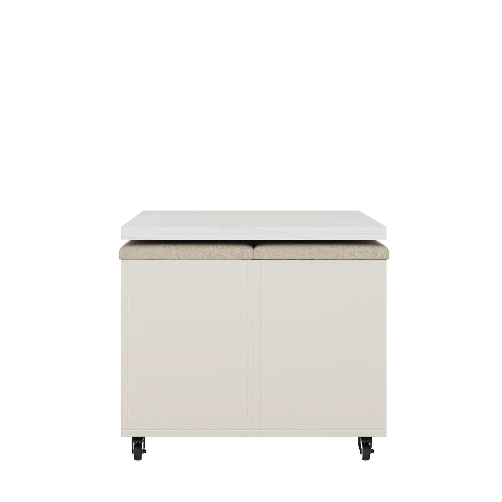 Modern Lift Up Coffee Table With 4 Stools Set For Living Room Expandable 1 Hidden Storage 2 Drawers Space Saving Folding Dining Table White Mdf