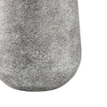 Fin 21 Inch Cylindrical Metal Vase, Subtly Textured, Antique Gray White White Metal