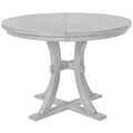 5 Piece Rustic Round Pedestal Extendable Dining Table Set With 15.7