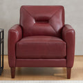 Mavis Leather Chair Red Memory Foam Genuine Leather