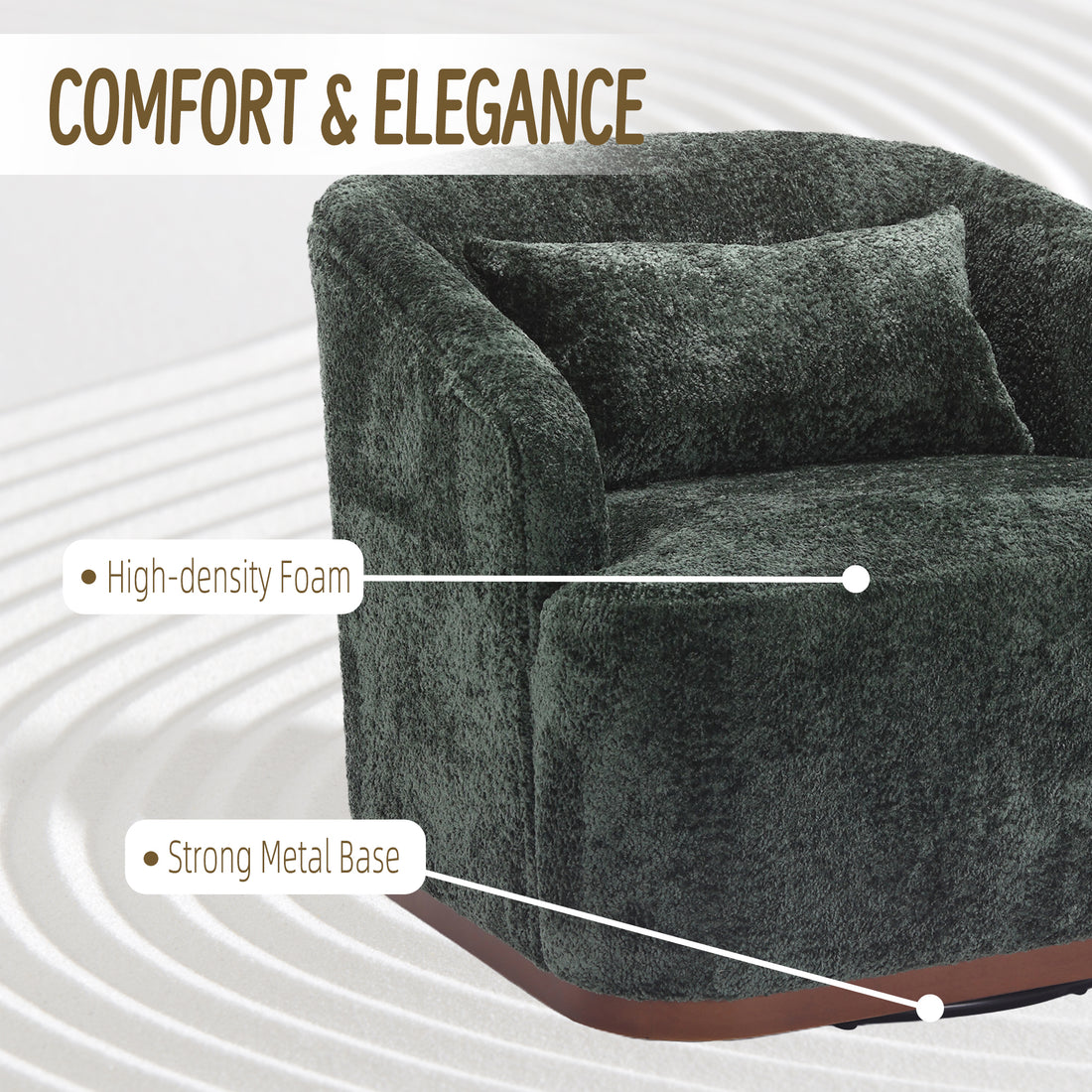 Coolmore Swivel Barrel Chair, Comfy Round Accent Sofa Chair For Living Room, 360 Degree Swivel Barrel Club Chair, Leisure Arm Chair For Nursery, Hotel, Bedroom, Office, Lounge Emerald Boucle Emerald Primary Living Space Foam Boucle