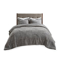 Fur Down Alternative Comforter Mini Set King Grey Faux Fur