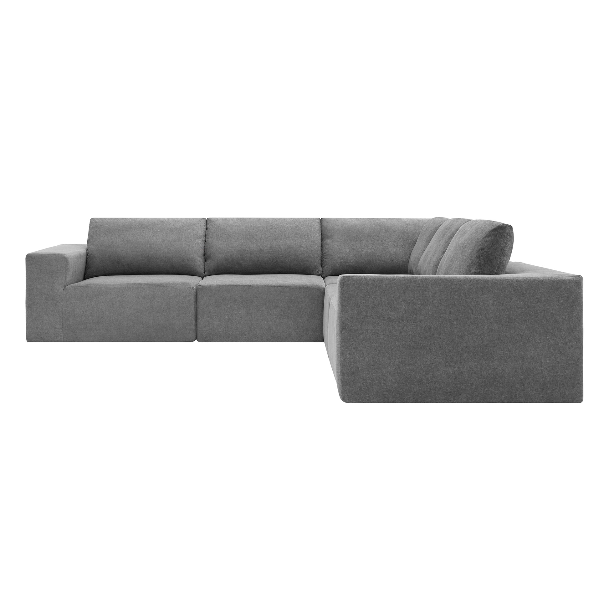 116*116" Modular L Shaped Sectional Sofa,Luxury Floor Couch Set,Upholstered Indoor Furniture,Foam Filled Sleeper Sofa Bed For Living Room,Bedroom,5 Pc Free Combination,3 Colors Gray Fabric 5 Seat