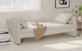 Modern Upholstered Chaise Lounger Daybed With Pillows Small Single Daybed, No Mattress Needed, Perfect For Living Rooms & Home Office,Linen Fabric, Beige Beige Linen
