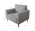 Light Grey Accent Chair With Metal Leg Light Grey Primary Living Space Wood Fabric