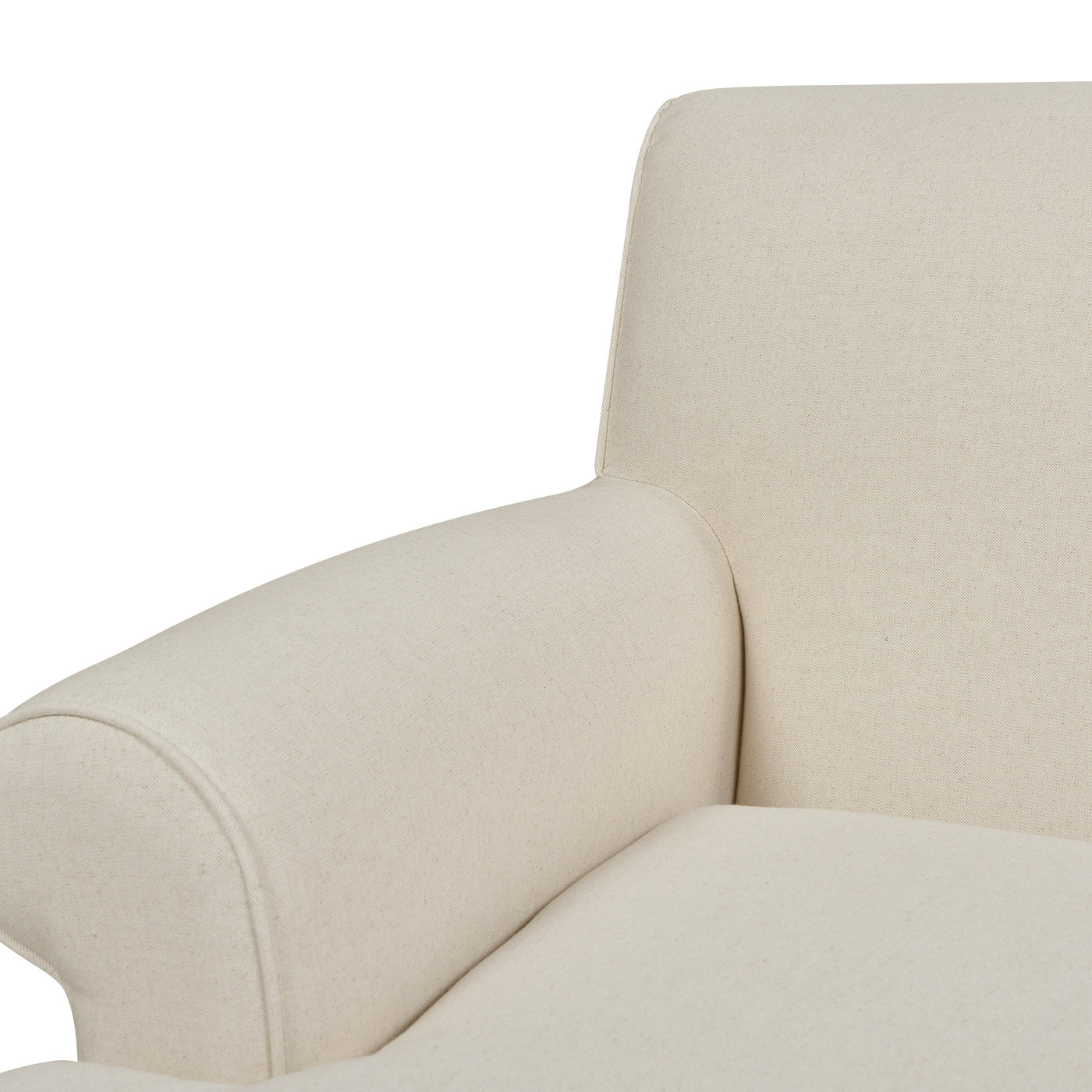 Alana 38" Lawson Accent Arm Chair Metal Casters, Light Beige Linen Beige Foam Linen