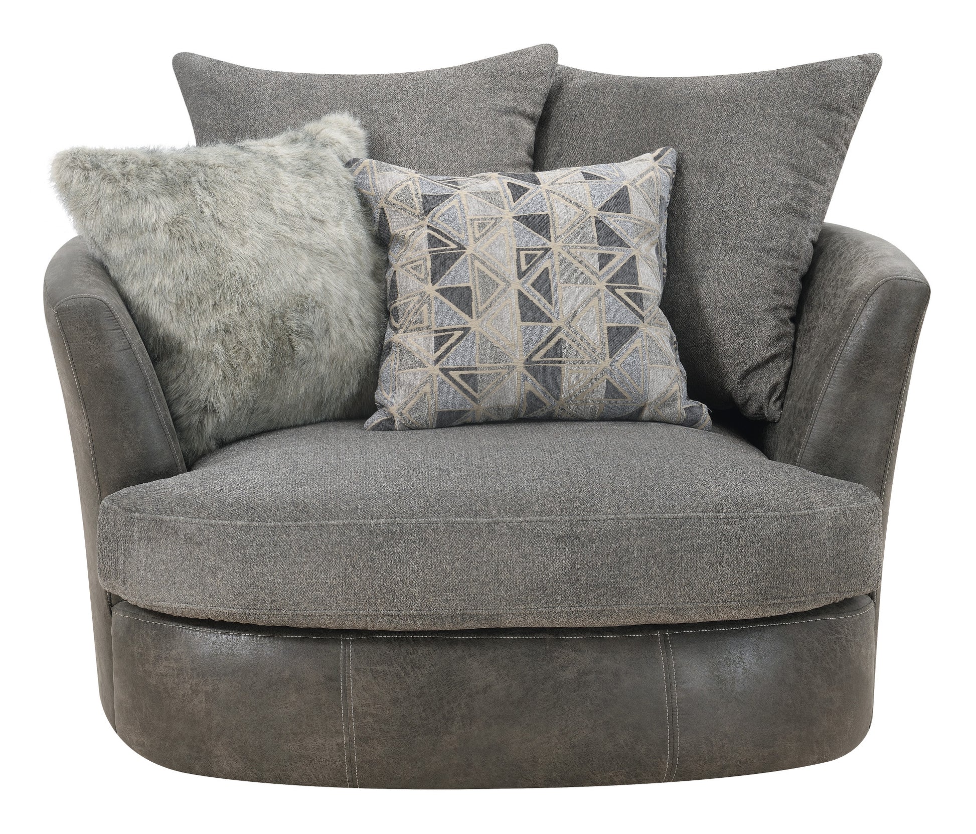 Grennburg Gray Swivel Accent Chair Gray Foam Engineered Wood