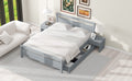 Queen Size Wooden Platform Bed With 2 Storage Drawers And 2 Bedside Tables, Gray Queen Gray Pine