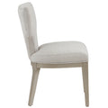 Ivory And Champagne Side Chair With Padded Seat Set Of 2 Solid Champagne,Ivory Dining Room Side Chair Solid Back Set Of 2 Wood Fabric