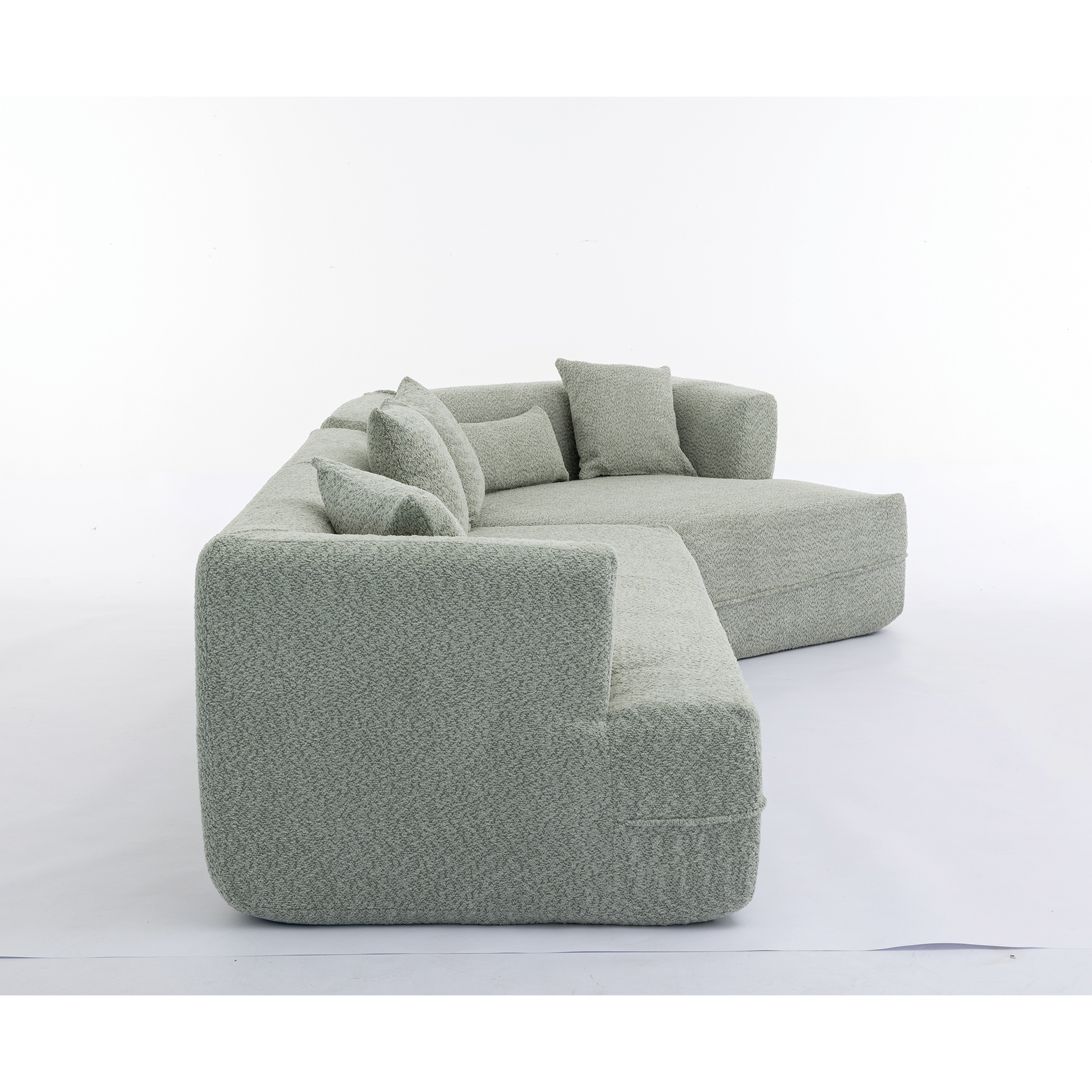 And Upgraded Extended Edition Modular Sofamodern Minimalist Style Sofa, Upholsteredfree Combination, Round Fiber Fabric, Anti Wrinkle Fabric,Dimension Extension,Green Green Polyester Primary Living Space Medium Soft Tight Back Modern Flared Arms Fiber