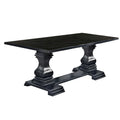 Transitional Style Dining Table With Trestle Base, Antique Black Black Solid Wood