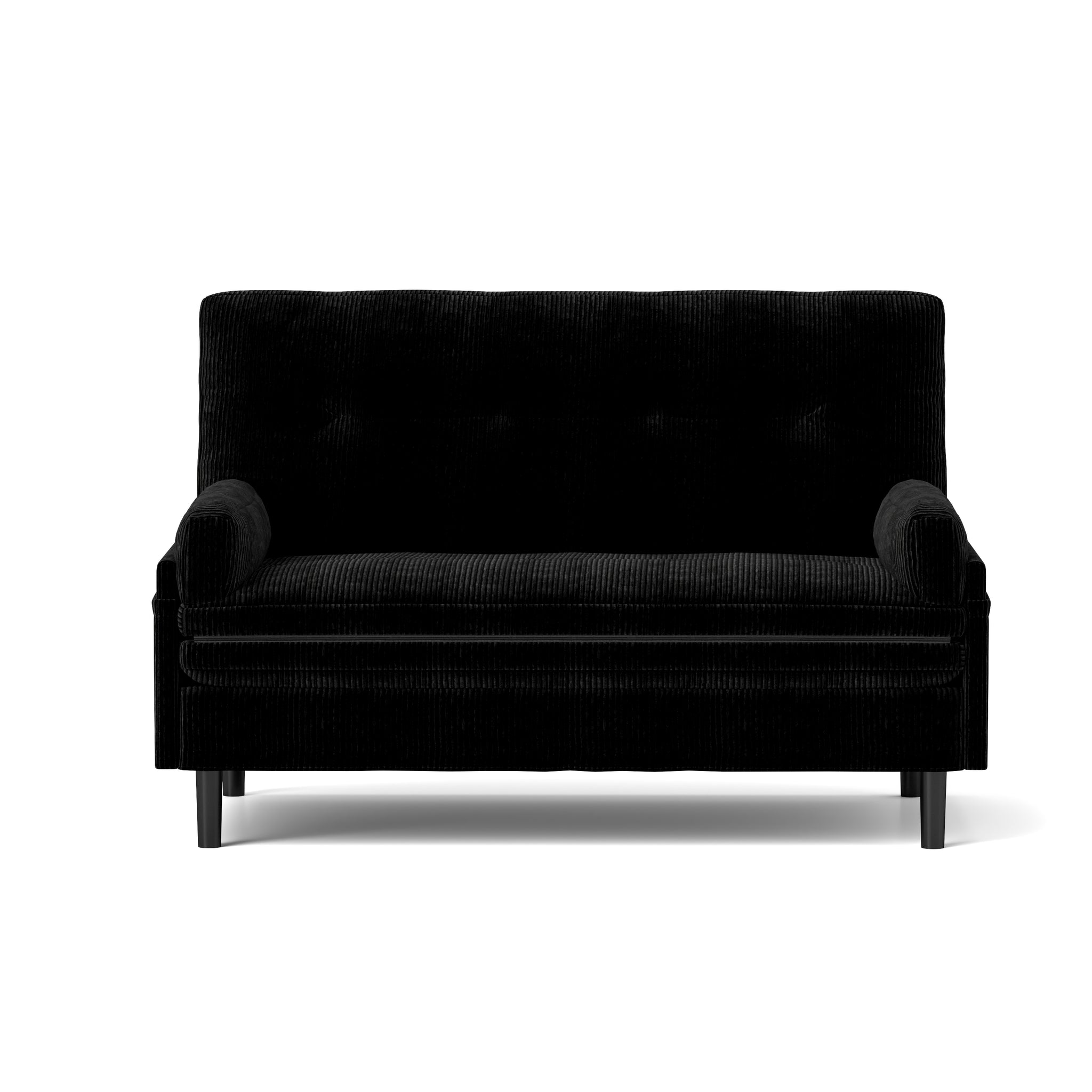 Black 2 Seater Sofa Sleeper With Recline Fuction Black Velvet Metal Primary Living Space Medium Soft Loose Back Pillow Top Arms Foam Fabric Metal 2 Seat