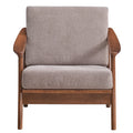 Light Brown And Brown Accent Chair With Removable Cushion Brown Primary Living Space Modern Wood Fabric