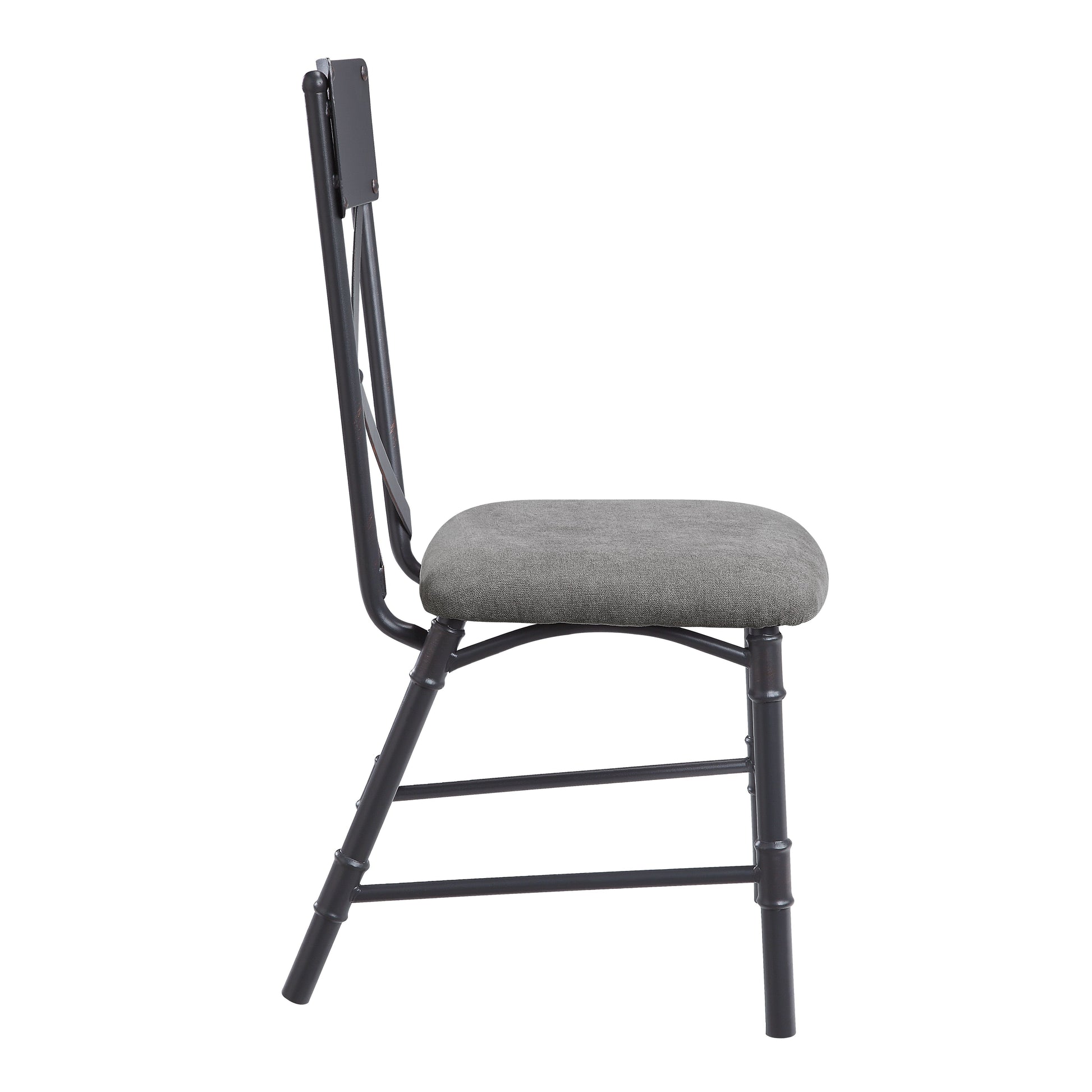 Grey And Sandy Black Side Chair With X Shape Back Set Of 2 Grey Black Primary Living Space Contemporary Fabric Metal