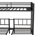 Twin Over Twin & Twin Bunk Beds For 3, Twin Xl Over Twin & Twin Bunk Bed Metal Triple Bunk Bed, Black Twin Xl Black Metal
