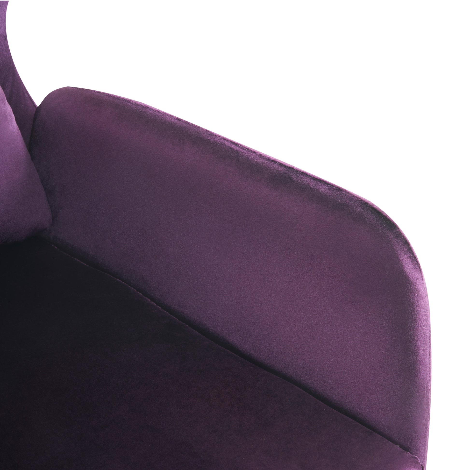 Wing Back Velvet Accent Chair, Modern Living Room Armchair Comfy Upholstered Single Sofa Chair For Bedroom Dorms Reading Reception Room With Metal Legs & Pillow, Purple Purple Velvet