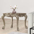 Wooden End Table In Gold Patina Gold Wood