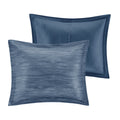 7 Piece Printed Seersucker Comforter Set Navy Cal King California King Navy Microfiber