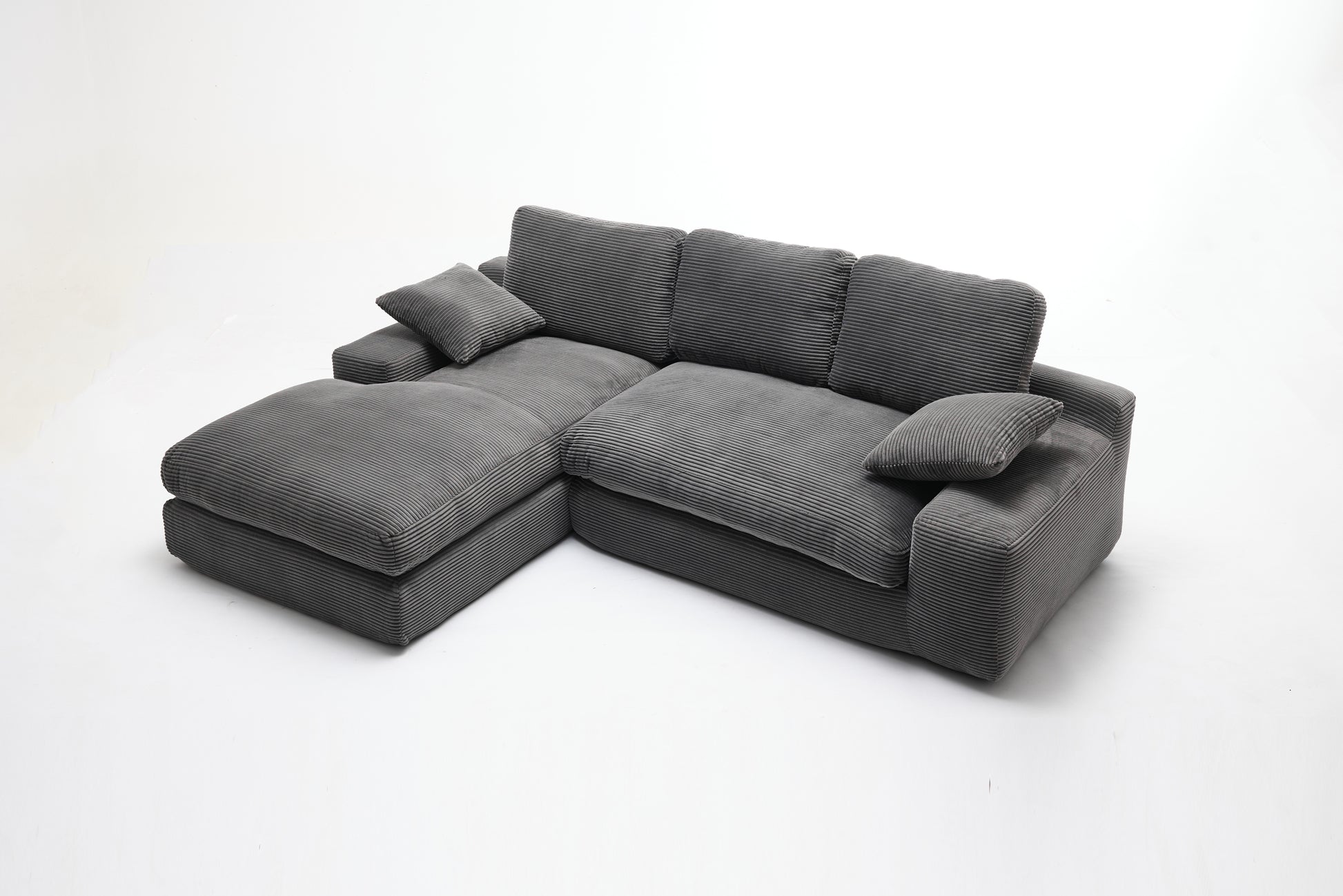 99*69" Modular Sectional Living Room Sofa Set, Modern Minimalist Style Couch, Upholstered Sleeper Sofa For Living Room, Bedroom, 2 Pc Free Combination, Installation Free Sofa, L Shape, Grey Grey Primary Living Space Soft Minimalist,Modern Foam Spring 4