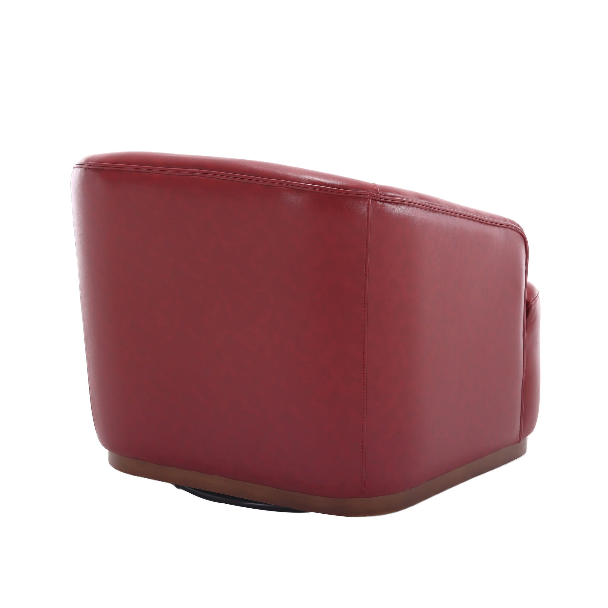 Coolmore Swivel Barrel Chair, Comfy Round Accent Sofa Chair For Living Room, 360 Degree Swivel Barrel Club Chair, Leisure Arm Chair For Nursery, Hotel, Bedroom, Office, Lounge Wine Red Pu Wine Red Primary Living Space Foam Pu Leather