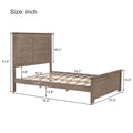 Farmhouse Wooden Platform Full Size Bed With Panel Design Headboard And Footboard For Teenager, Ash Brown Full Ash Brown Pine