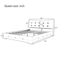 Modern Pu Upholstered Queen Bed With Ergonomic Wingback Headboard, No Box Spring Needed, Cream Box Spring Not Required Queen Cream Composite Bedroom Contemporary Bed Frame Pu,Upholstered