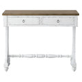 Antique White 2 Drawer Console Table White Primary Living Space Rubberwood Drawers Rectangular Wood