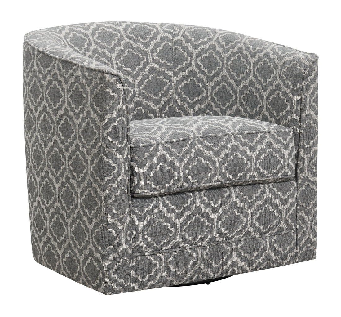 Little Gray Abstract Swivel Accent Chair Gray Foam Engineered Wood