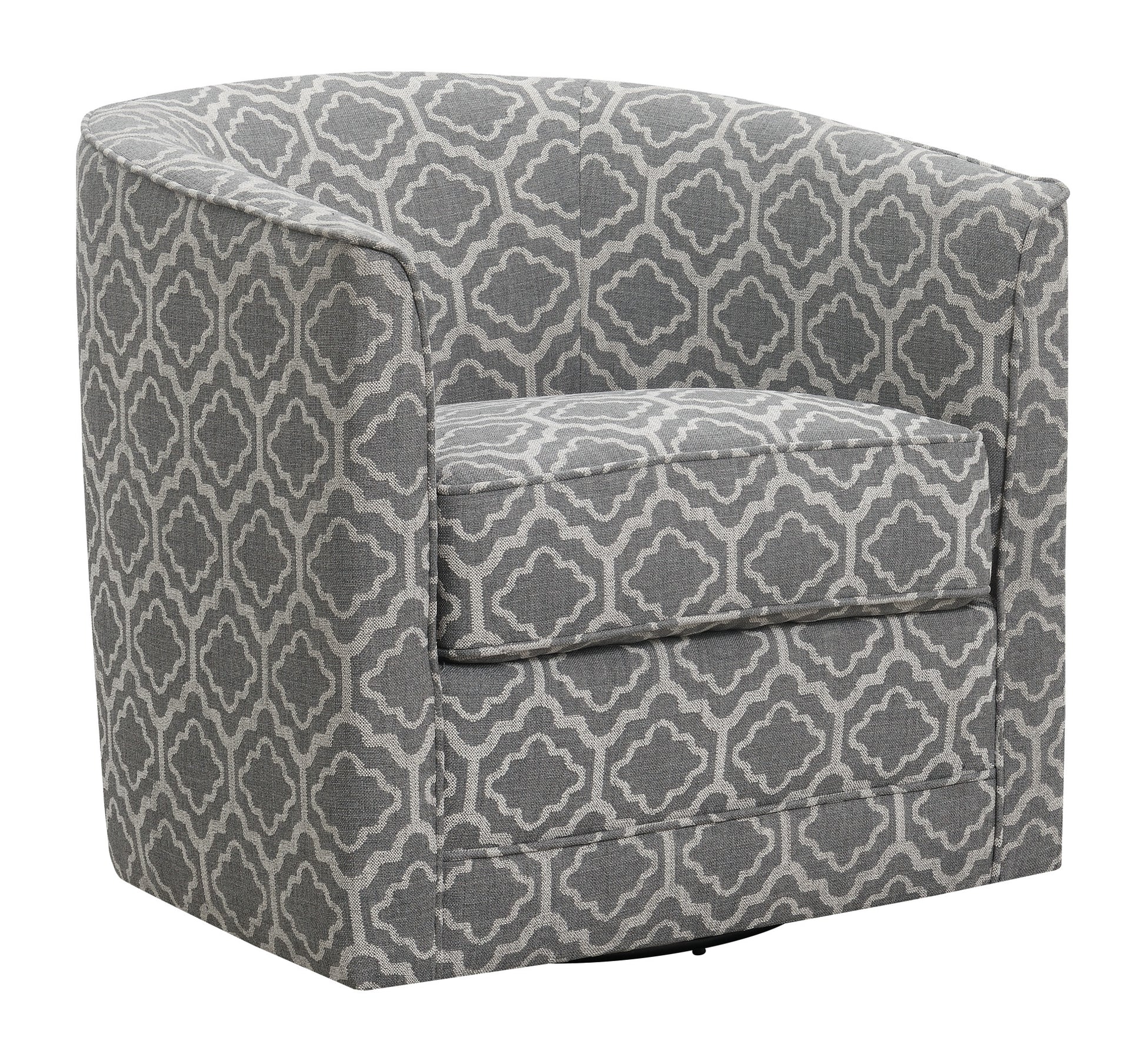 Little Gray Abstract Swivel Accent Chair Gray Foam Engineered Wood