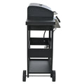 Propane Gas Grill 4 Burner Barbecue Grill, Stainless Steel 34,000 Btu Patio Garden Barbecue Grill With Two Shelves, Lid, Wheels And Bottle Opener Black Iron