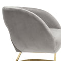 Coolmore Upholstered Tufted Living Room Chair Textured Linen Fabric Accent Chair With Metal Stand Gray Velvet