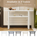 Elegant Minimalist Console Table With Rounded Edges And Sturdy Shelf Design For Entryway, Living Room Antique White Antique White Solid Wood Mdf