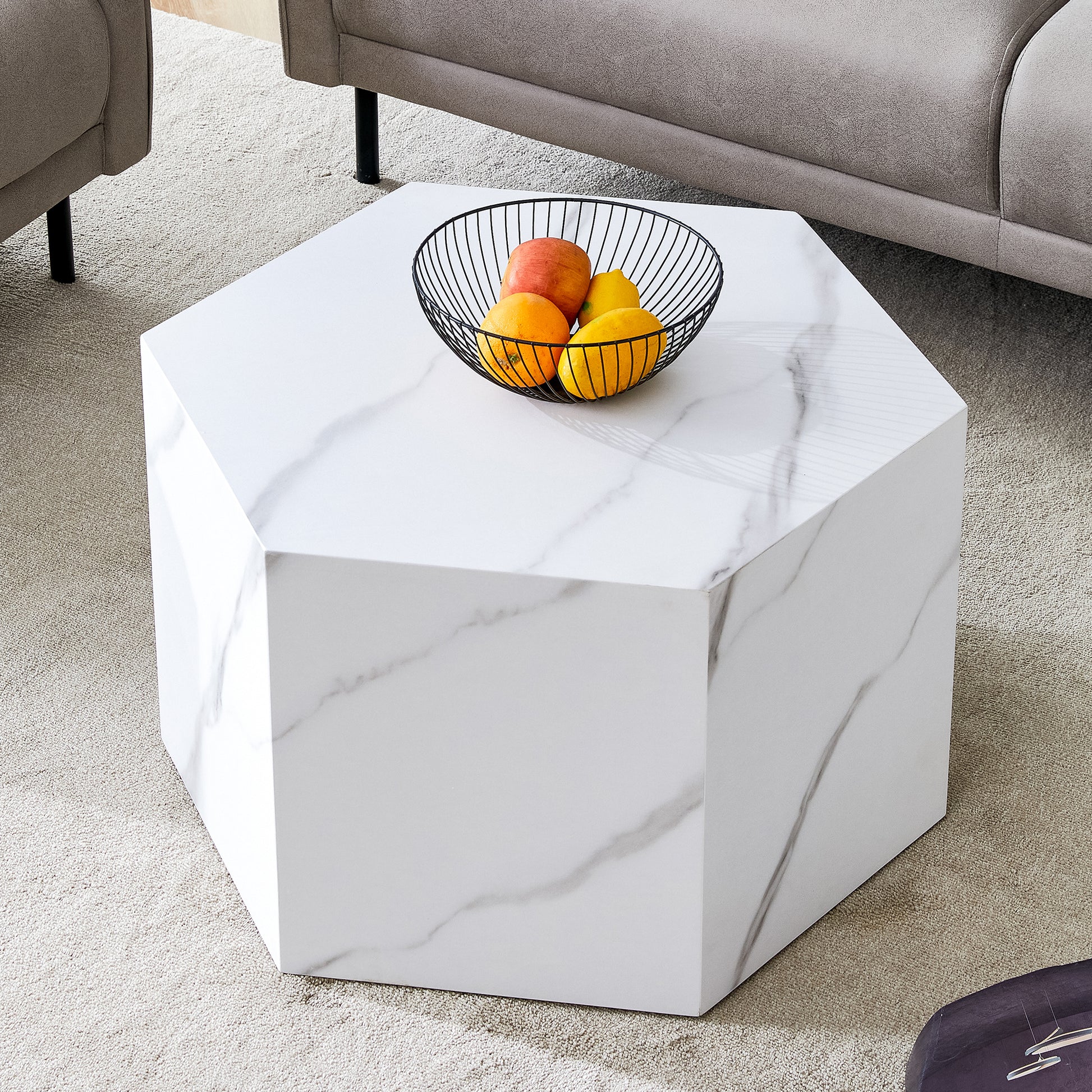 Modern Mdf Coffee Table, With Complex Texture Patterns, Style And Texture Coffee Table To Redefine Your Interior Decoration And Enhance Your Living Space, Stylish And Durable Design White Mdf