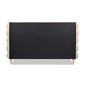 Stockholm Modern Wavy Headboard Platform Bed, King, Fawn Brown Performance Velvet King Brown Wood Foam Velvet Velvet