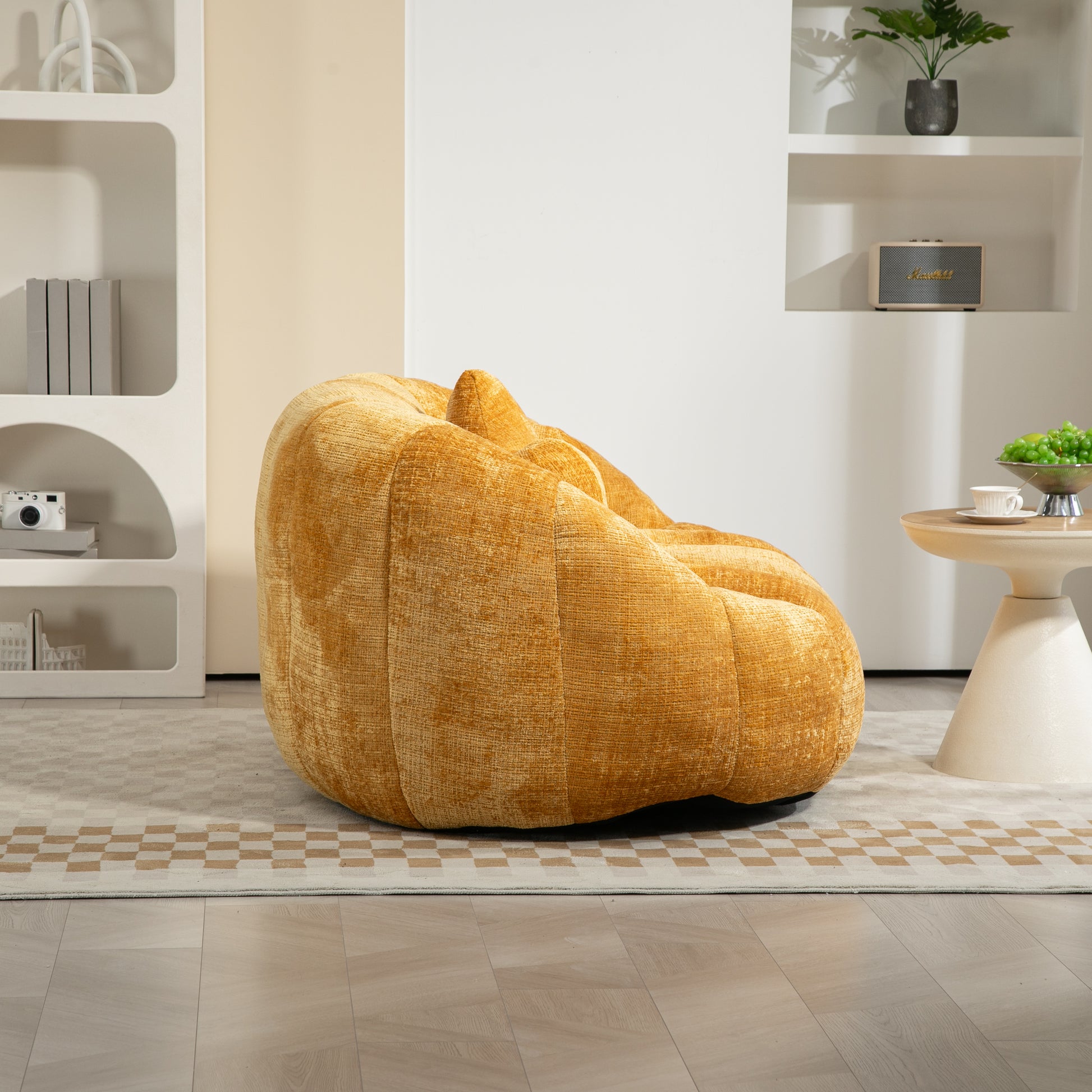 Coolmore Bean Bag Sofa Lazy Sofa Durable Comfort Lounger High Back Bean Bag Chair Couch For Adults And Kids, Indoor & Outdoor, Accent Floor Soft Lounge Chair Yellow Chenille Yellow Primary Living