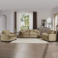Warm And Cozy Sofa Set With Soft Cushions And Pillows, Home Theater Style Sofa Set Consisting Of One 2 Seater Sofas And Two Single Sofa In Tan Corduroy Fabric Tan Corduroy 4 Seat