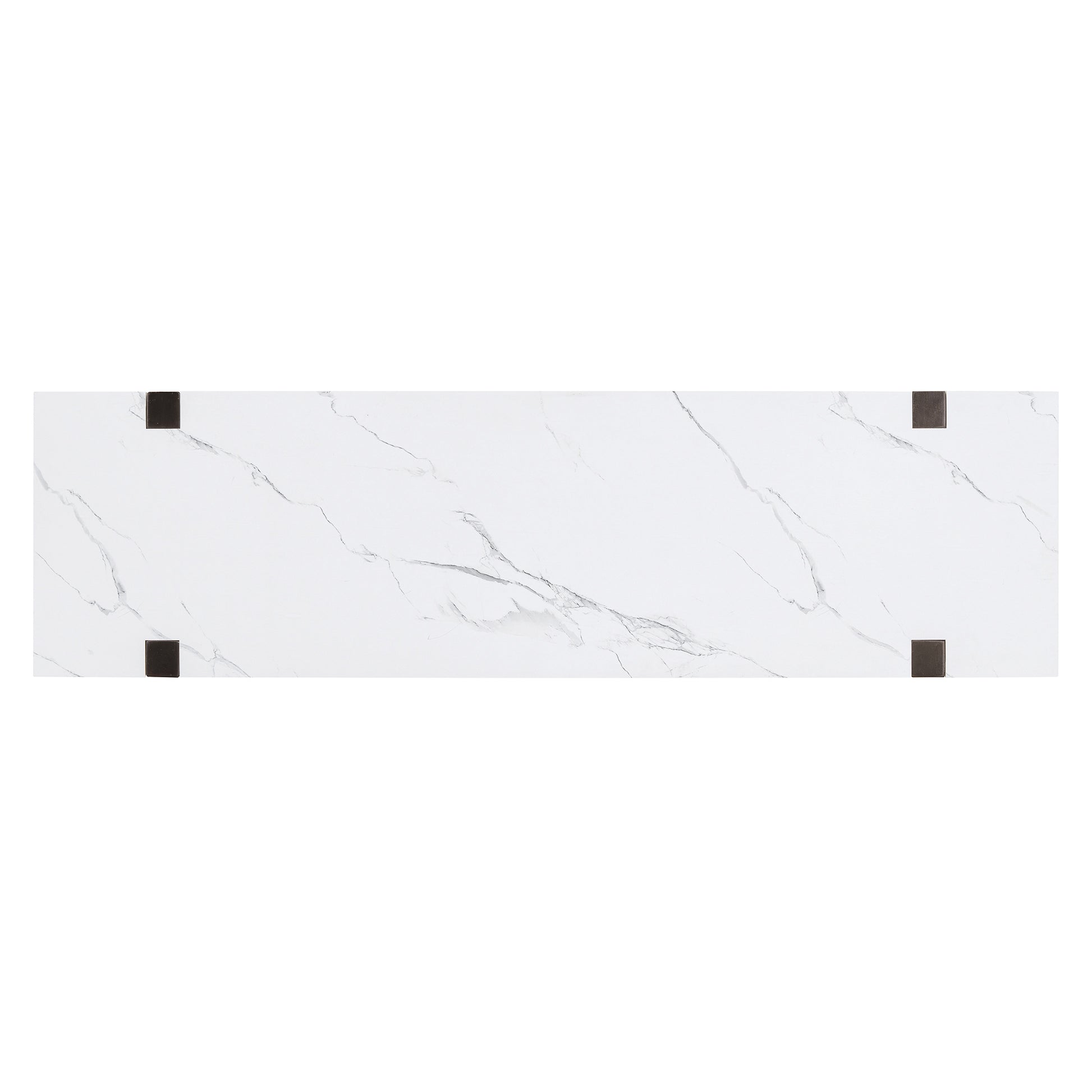 Retro Elegant Console Table With Marble Effect Top And Versatile Storage Solutions For Entryway And Living Room Espresso Espresso Solid Wood Mdf