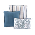 Brushed Microfiber Quilt Set With Throw Pillows Blue Twin Twin Xl Twin Blue Polyester