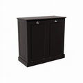 Two Compartment Tilt Out Laundry Sorter Cabinet Black Black Mdf