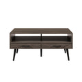 Contemporary 2 Drawer Low Coffee Table Slate Grey Light Gray Mdf Mdf