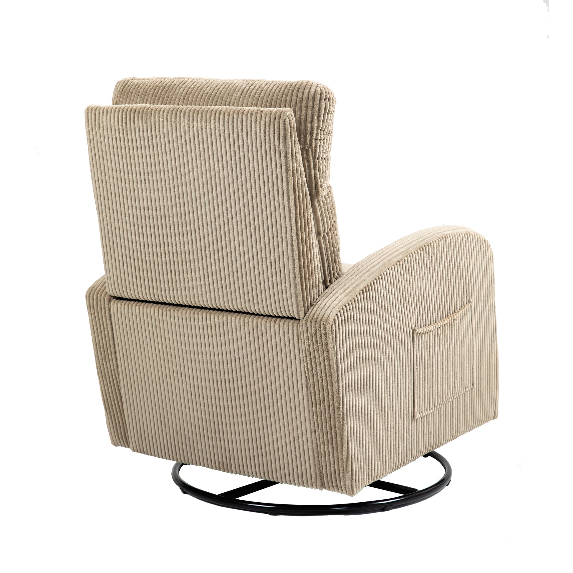 Jiada Upholstered Swivel Glider.Flannel Fabric.Rocking Chair For Nursery In Light Brown.Modern Style One Left Bag Light Brown Primary Living Space Foam Fabric Metal