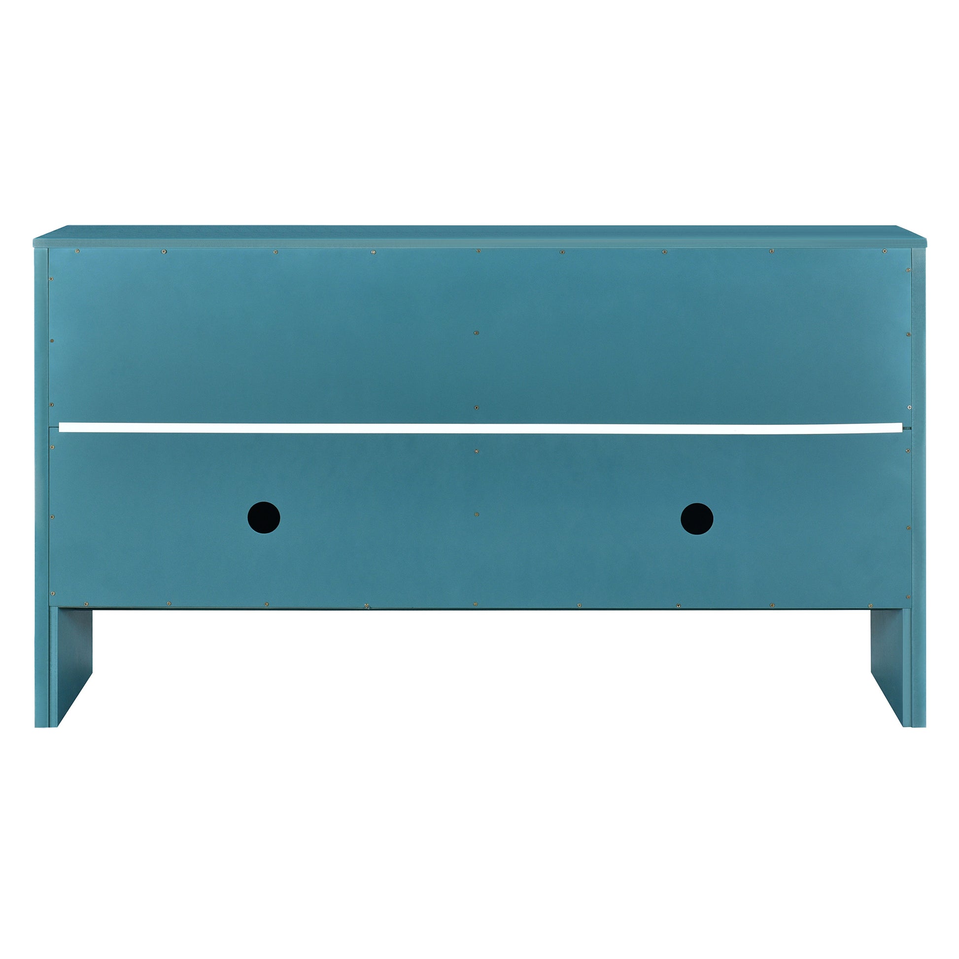 4 Door Large Storage Retro Sideboard With Adjustable Shelves And Long Handles For Kitchen, Dining Room And Living Room Antique Blue Antique Blue Mdf