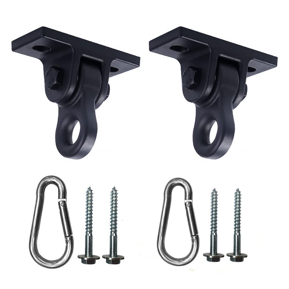 Heavy Duty Black Swing Hangers Screws Bolts Included Over 5000 Lb Capacity Playground Porch Yoga Seat Trapeze Wooden Sets Indoor Outdoor 2 Pack Black Aluminum