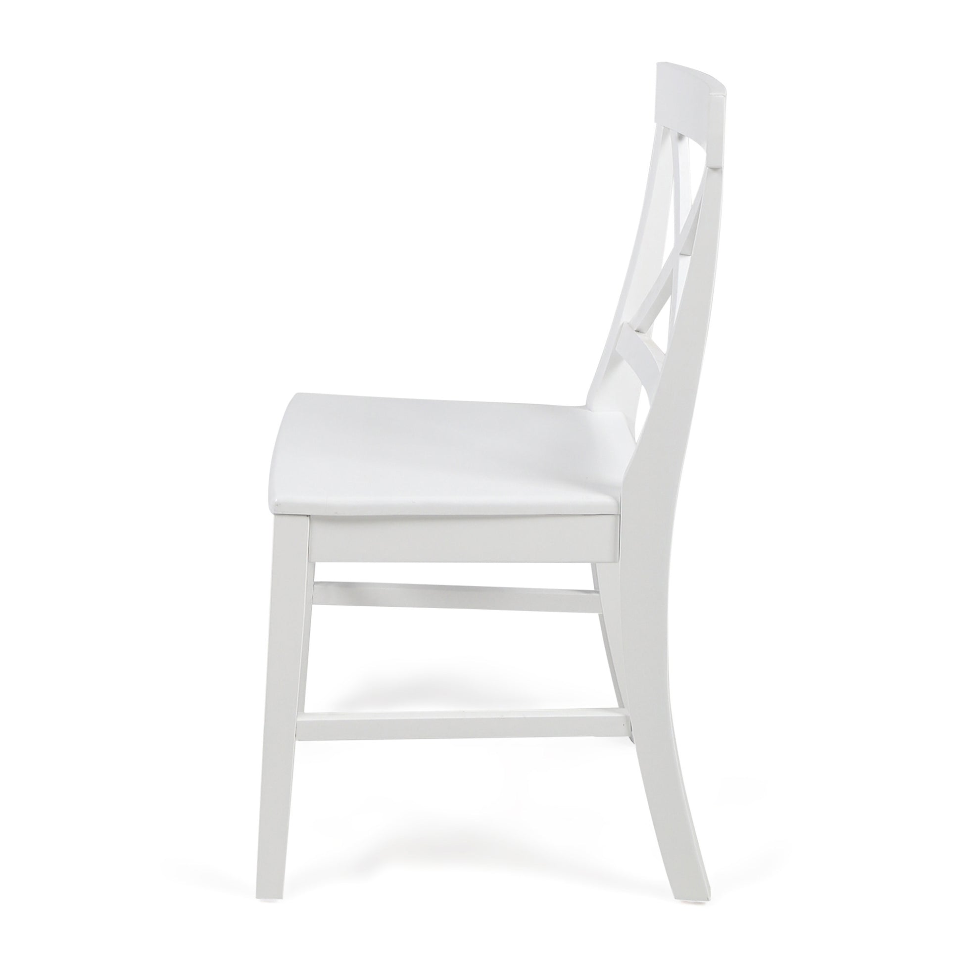 Roshan Farmhouse Acacia Wood Dining Chairs, White Set Of 2 White Acacia Wood