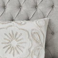 3 Piece Tufted Cotton Chenille Coverlet Set Ivory Taupe Full Queen Ivory Taupe Cotton