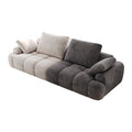 86.6 Large Size Two Seat Sofa,Modern Upholstered,Beige Paired With Grey Suede Fabric Beige Grey Velvet Wood Primary Living Space Soft Modern Eucalyptus Polyurethane Foam Eucalyptus 3 Seat